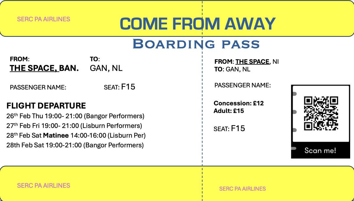 Come From Away Boarding Pass